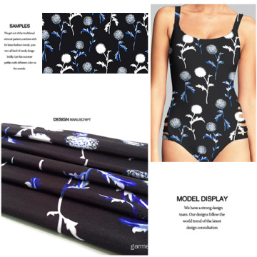 Flower Printing High-Stretch Swimwear Fabric/ Jersey Dress Fabric